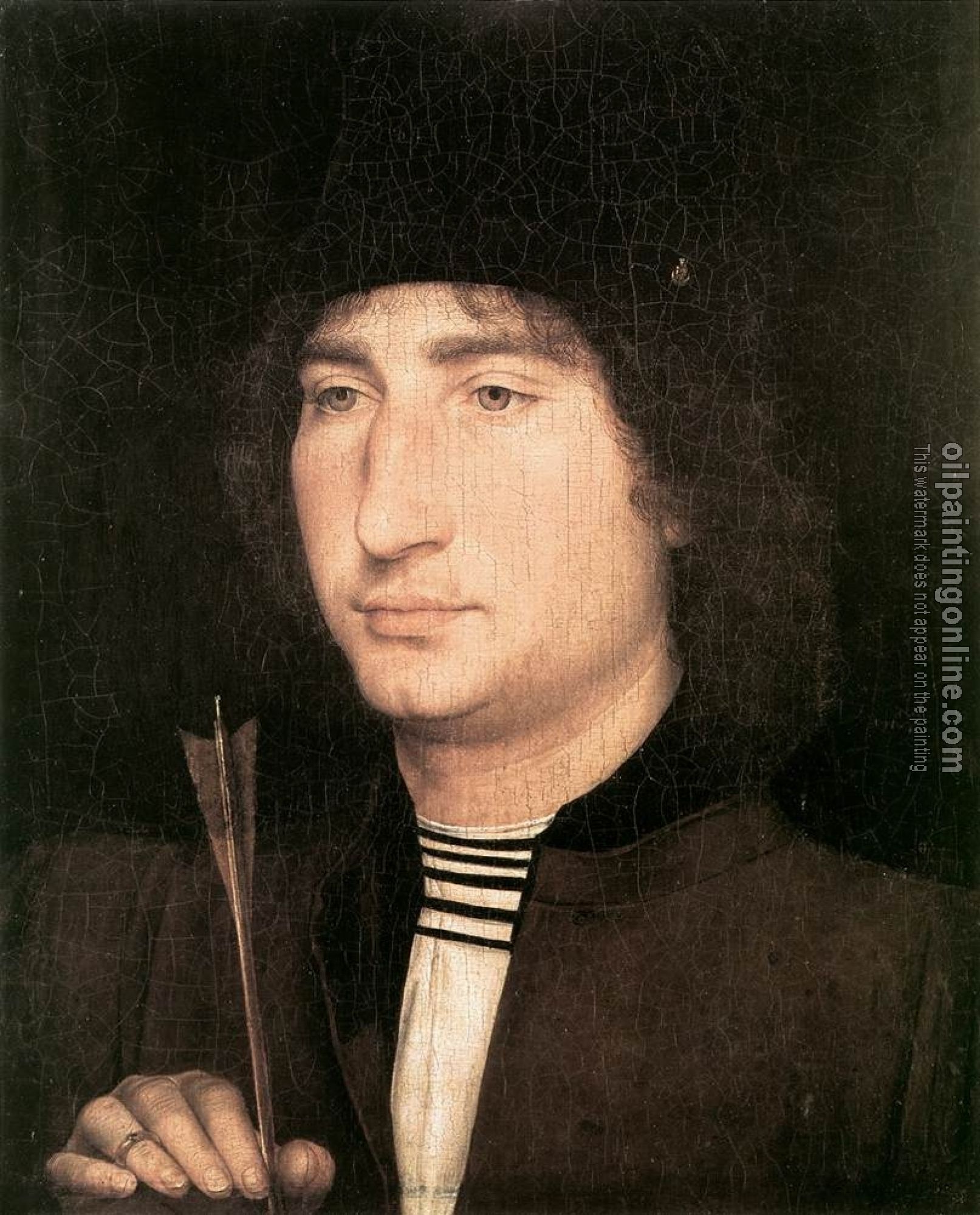 Memling, Hans - Portrait of a Man with an Arrow